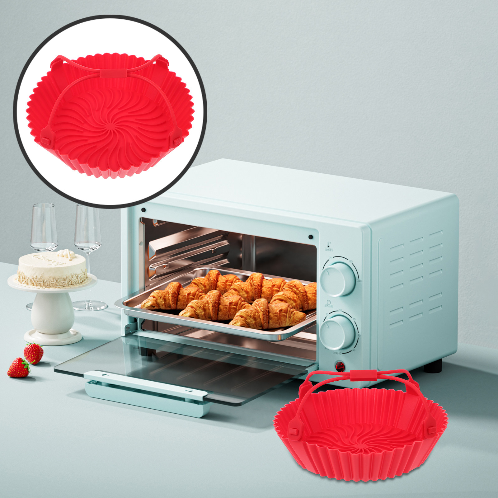 Air Fryer - Air Fryer için Silikon Tepsi, Isıya