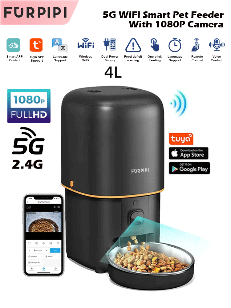 Kitchen Appliances Video - Otomatik Kedi Mama Kabı, Kamera Özellikli,